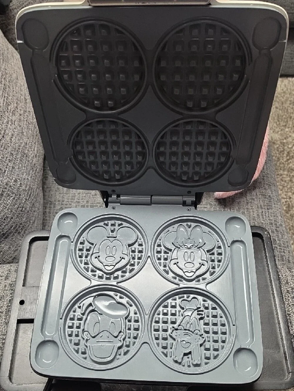 Disney Cream Waffle Maker with Mickey & Minnie Artwork